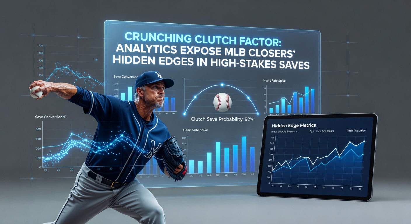 Bar chart displaying clutch performance differentials for top MLB closers from 2024-2026 seasons, highlighting edges in high-leverage situations