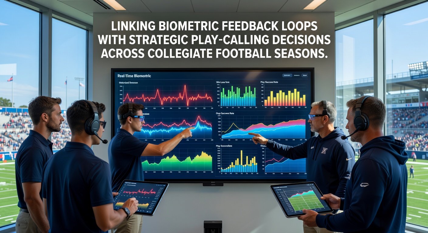 College football players wearing biometric sensors during a team practice session