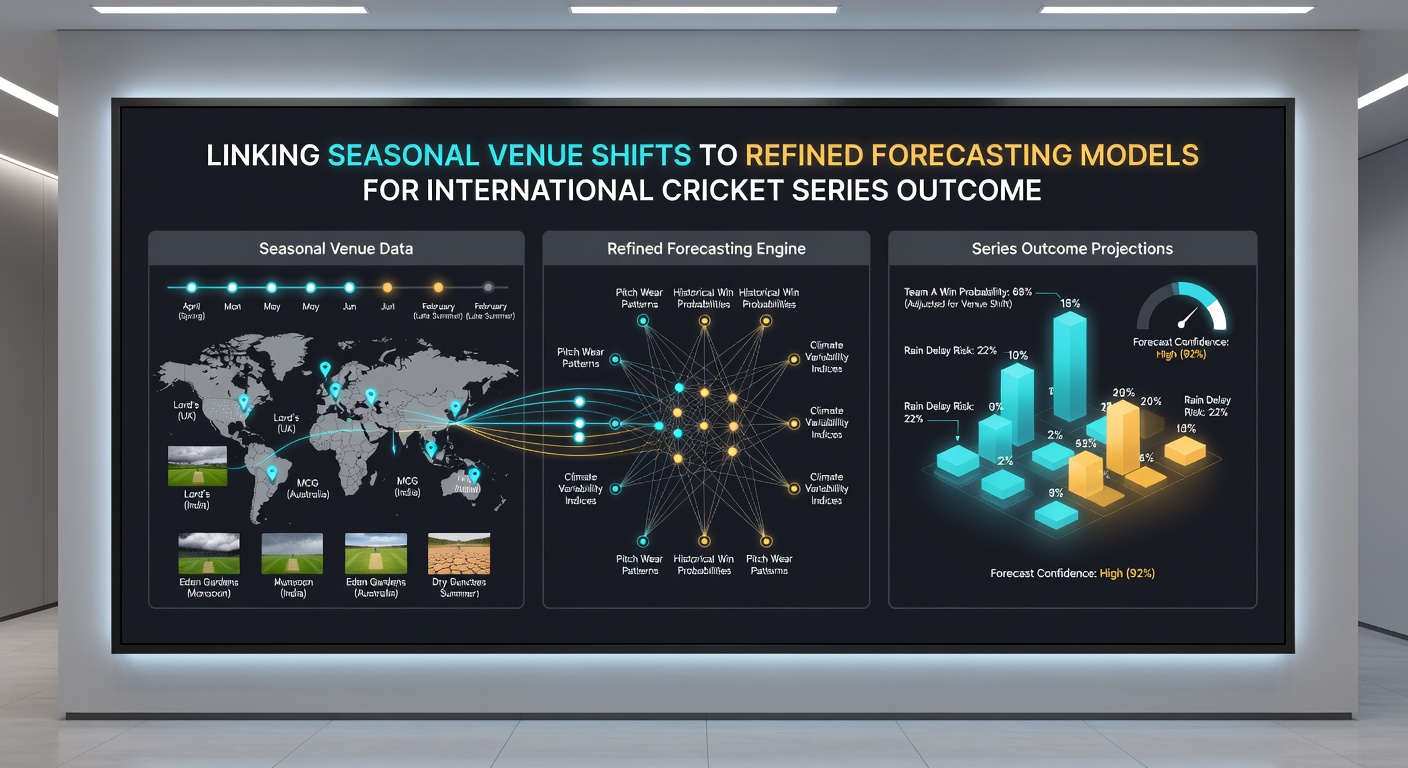 Data analysts review seasonal venue metrics to update cricket series prediction models
