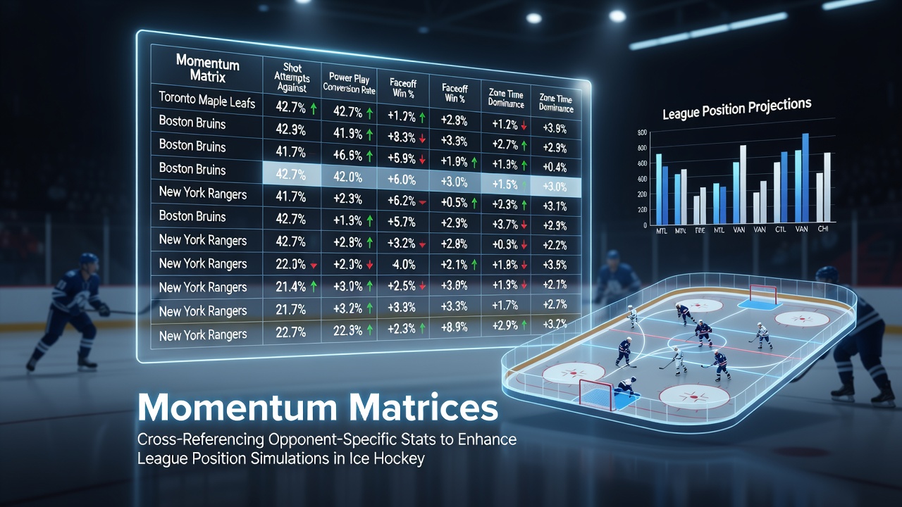 Ice hockey players in action during a league match, illustrating dynamic gameplay elements used in statistical modeling